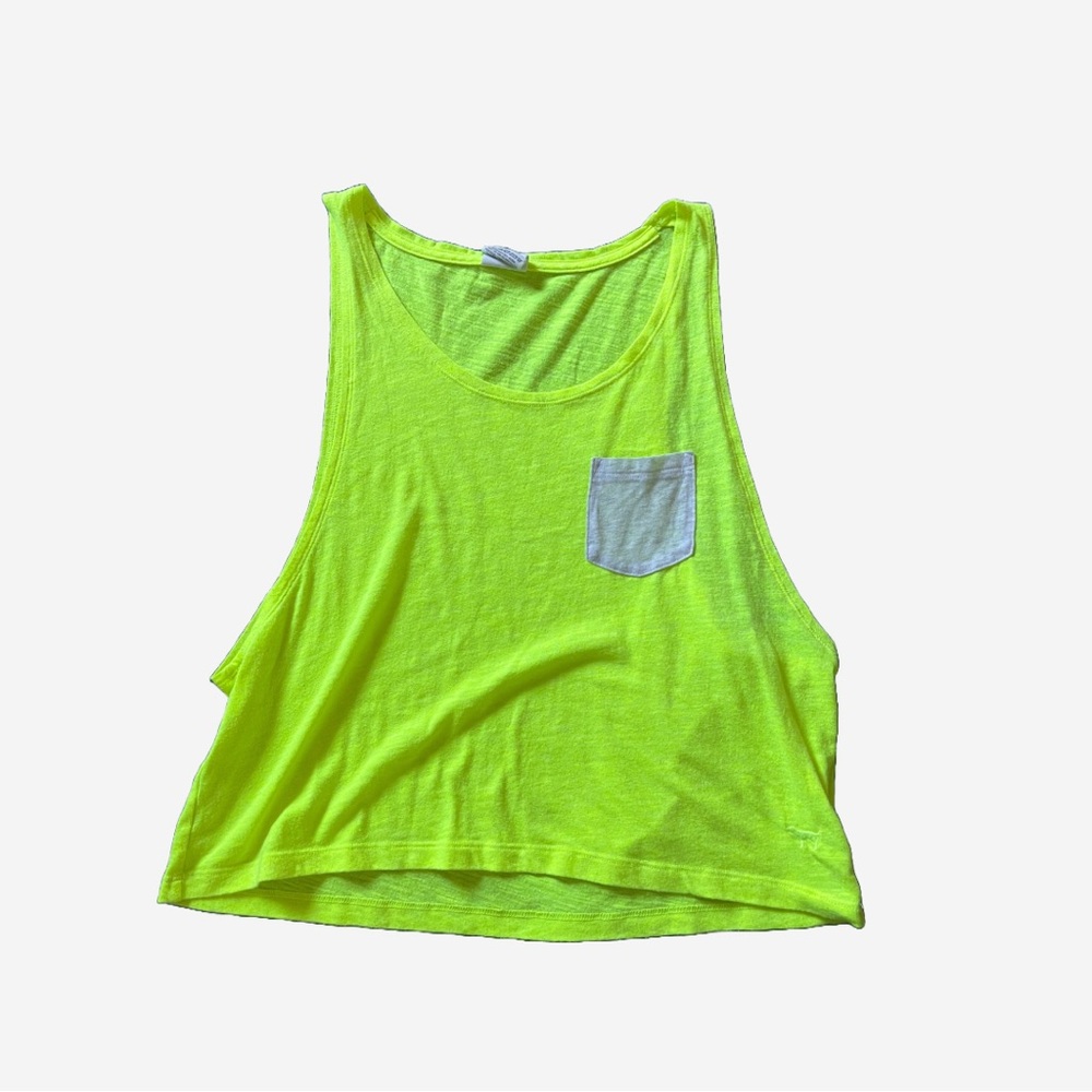 Victoria’s Secret Pink neon yellow crop tank top